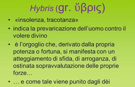 legame fra hybris e ignoranza