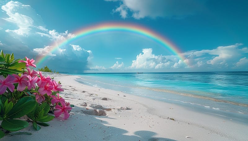 arcobaleno in spiaggia