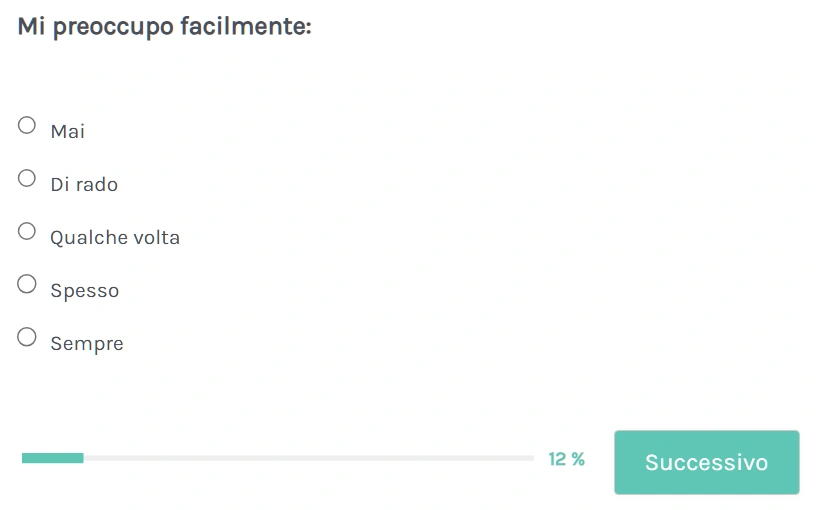 test di nienteansia.it - esempio di domanda